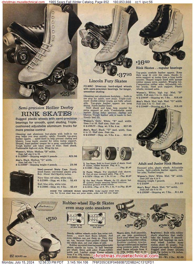 1965 Sears Fall Winter Catalog, Page 852