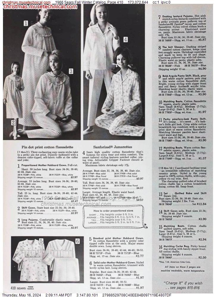 1966 Sears Fall Winter Catalog, Page 410