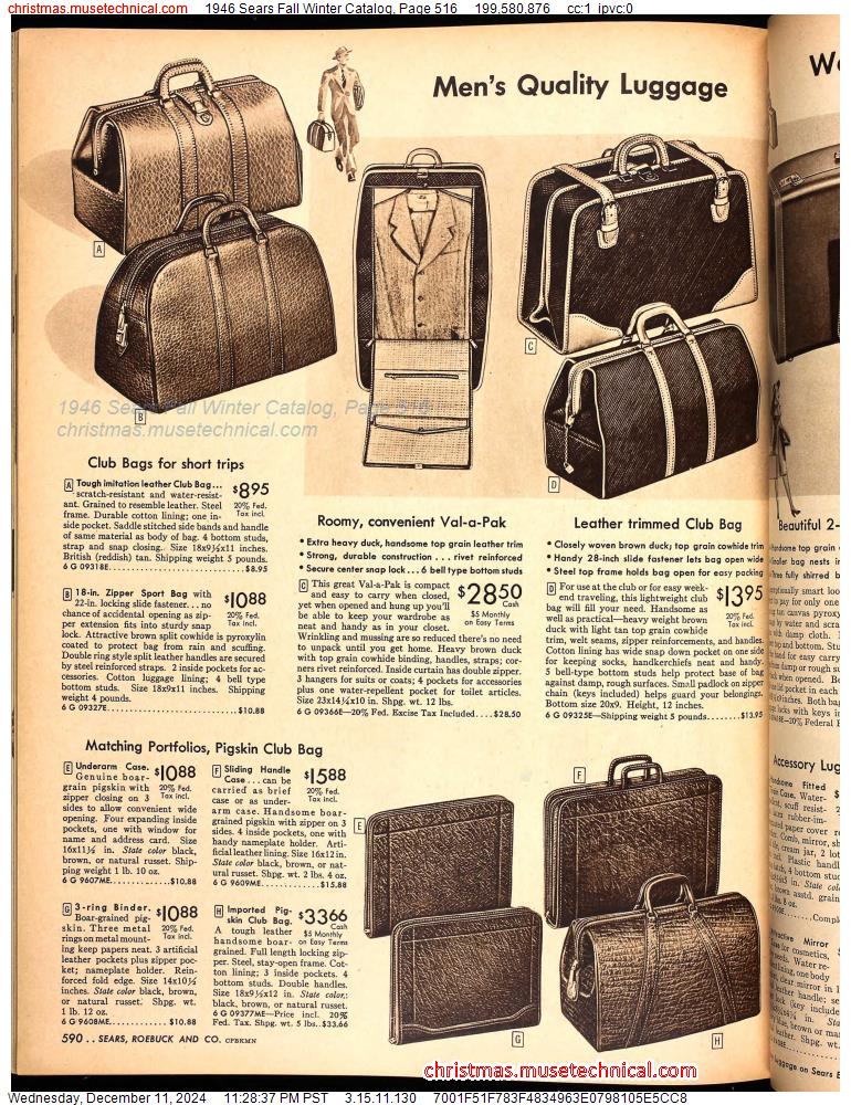 1946 Sears Fall Winter Catalog, Page 516