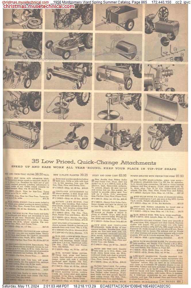 1956 Montgomery Ward Spring Summer Catalog, Page 865