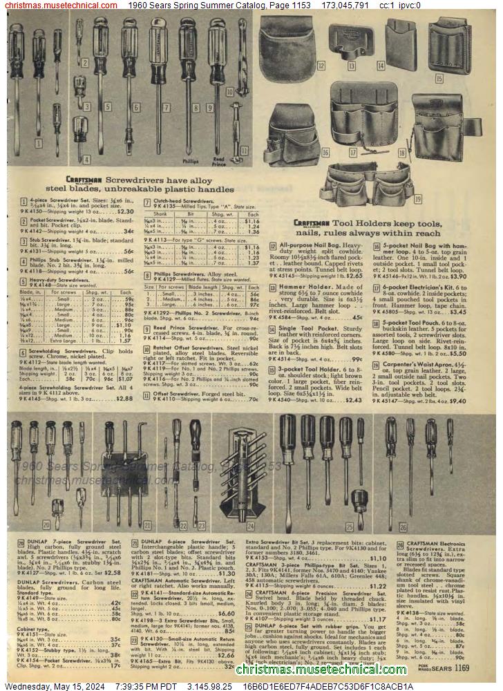 1960 Sears Spring Summer Catalog, Page 1153