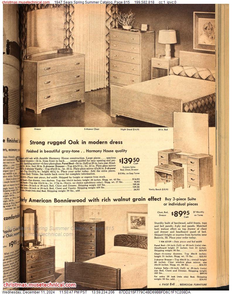 1947 Sears Spring Summer Catalog, Page 815