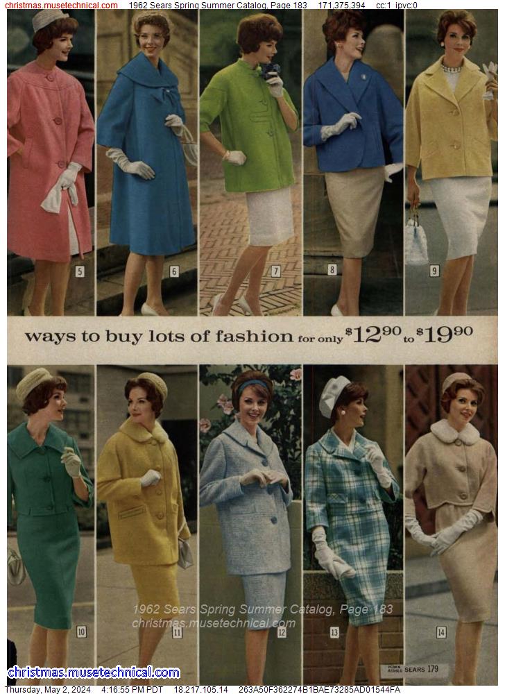 1962 Sears Spring Summer Catalog, Page 183