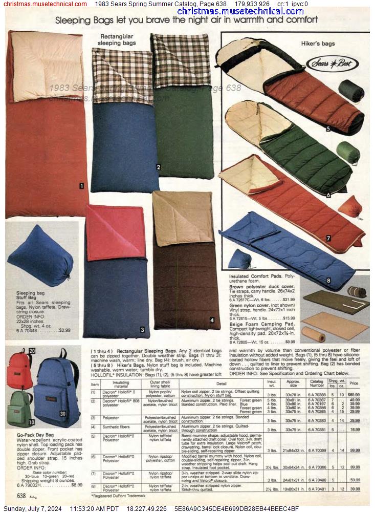 1983 Sears Spring Summer Catalog, Page 638