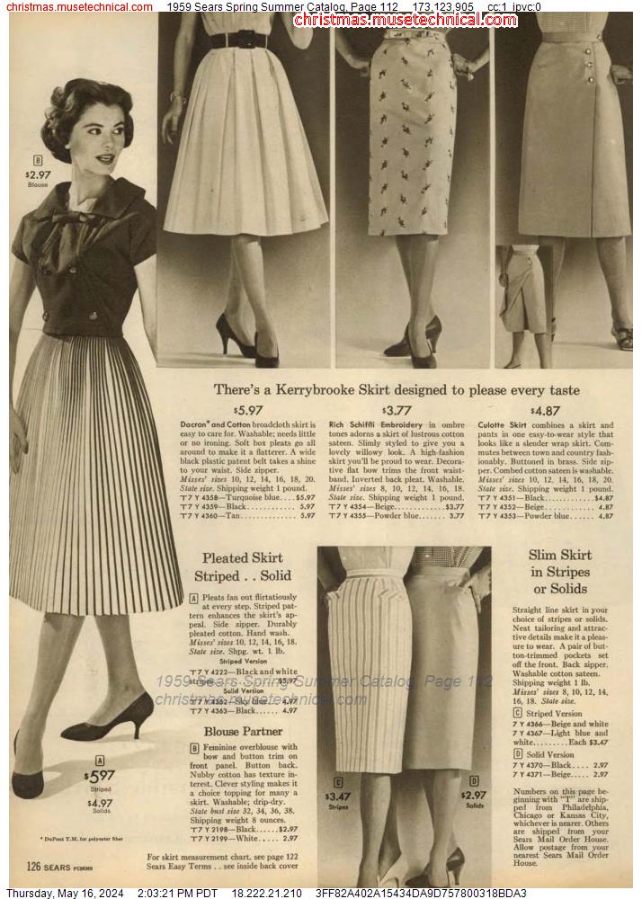 1959 Sears Spring Summer Catalog, Page 112