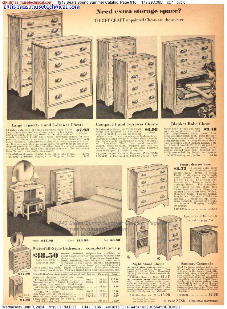 1943 Sears Spring Summer Catalog, Page 916