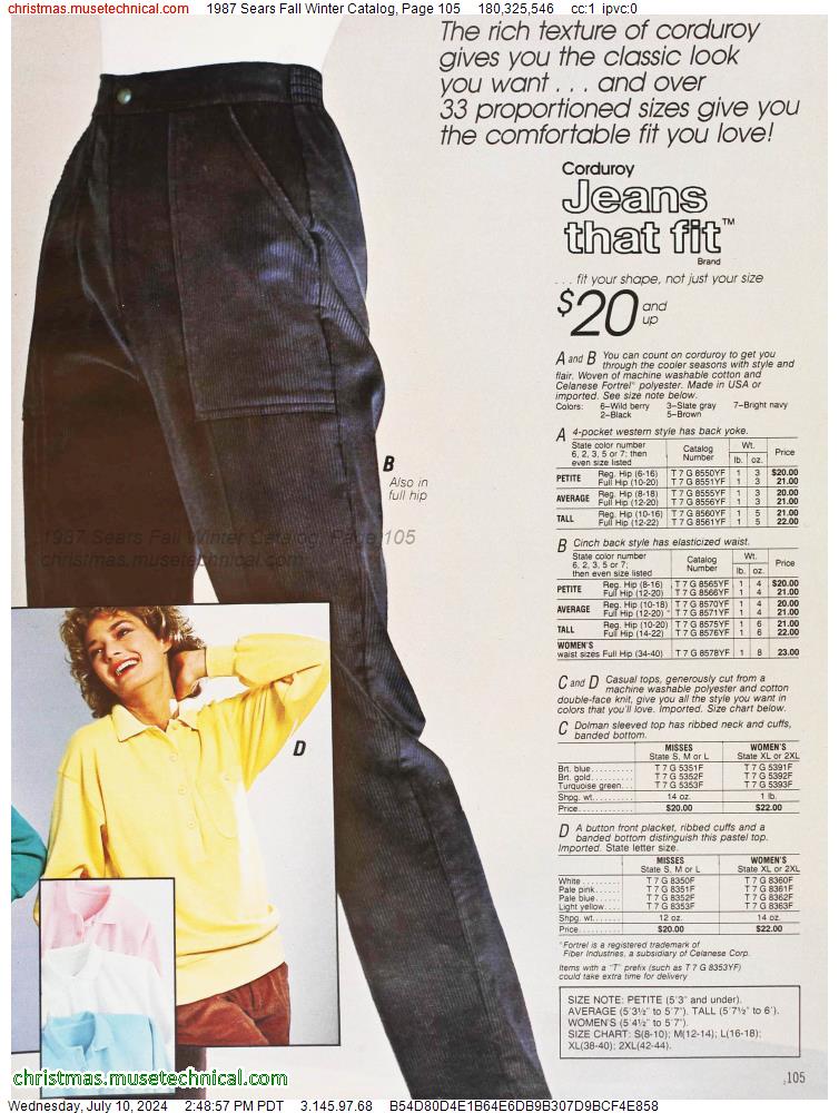 1987 Sears Fall Winter Catalog, Page 105