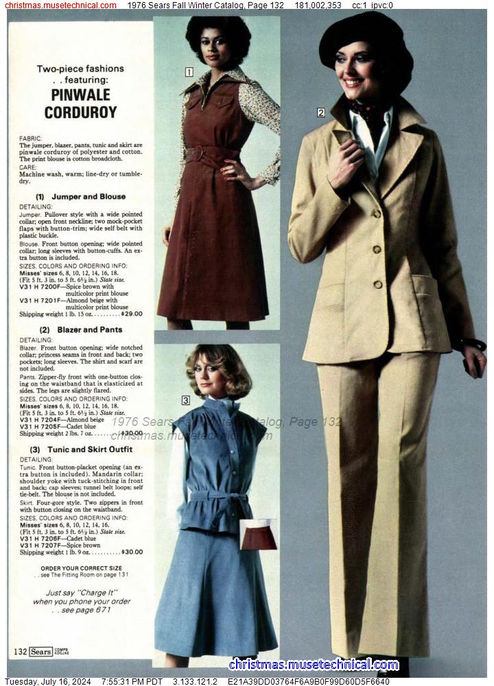 1976 Sears Fall Winter Catalog, Page 132