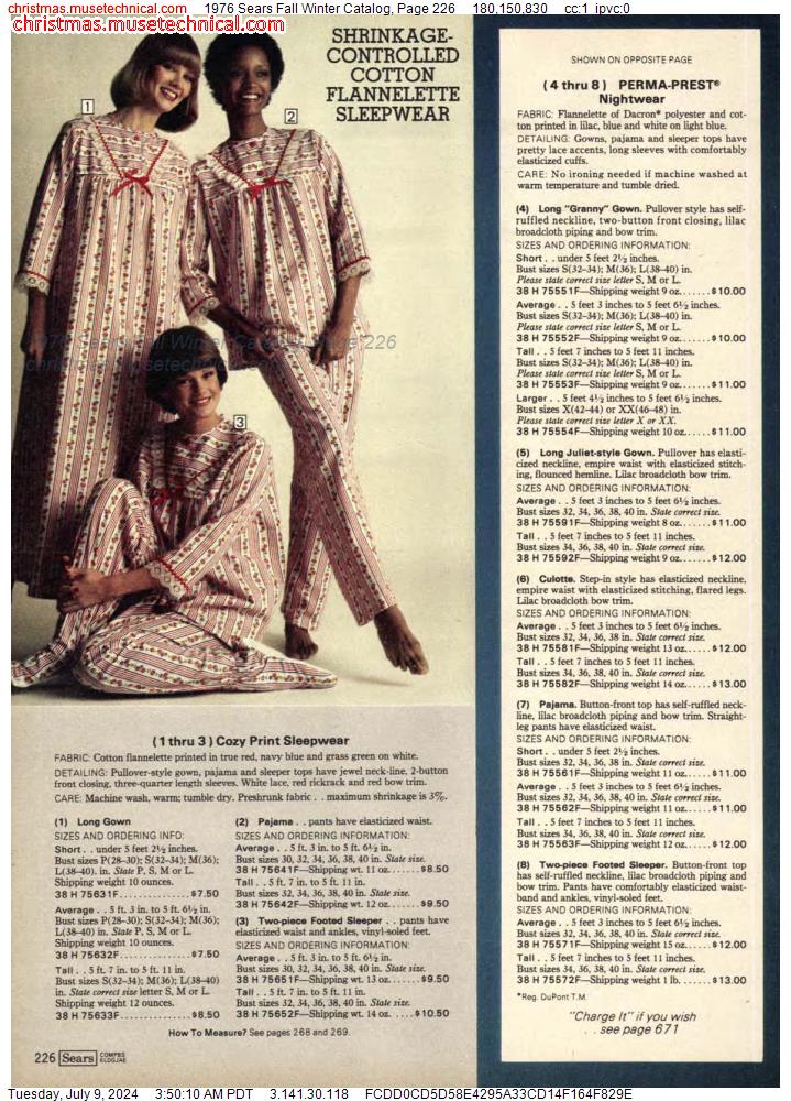 1976 Sears Fall Winter Catalog, Page 226