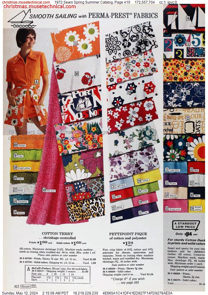 1972 Sears Spring Summer Catalog, Page 410