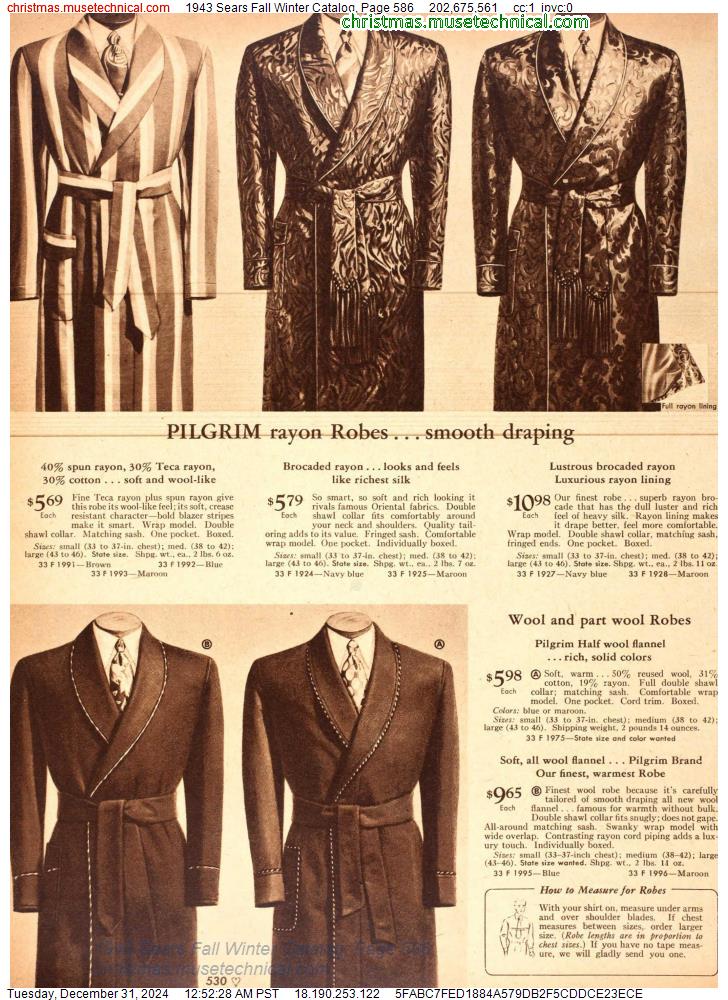 1943 Sears Fall Winter Catalog, Page 586