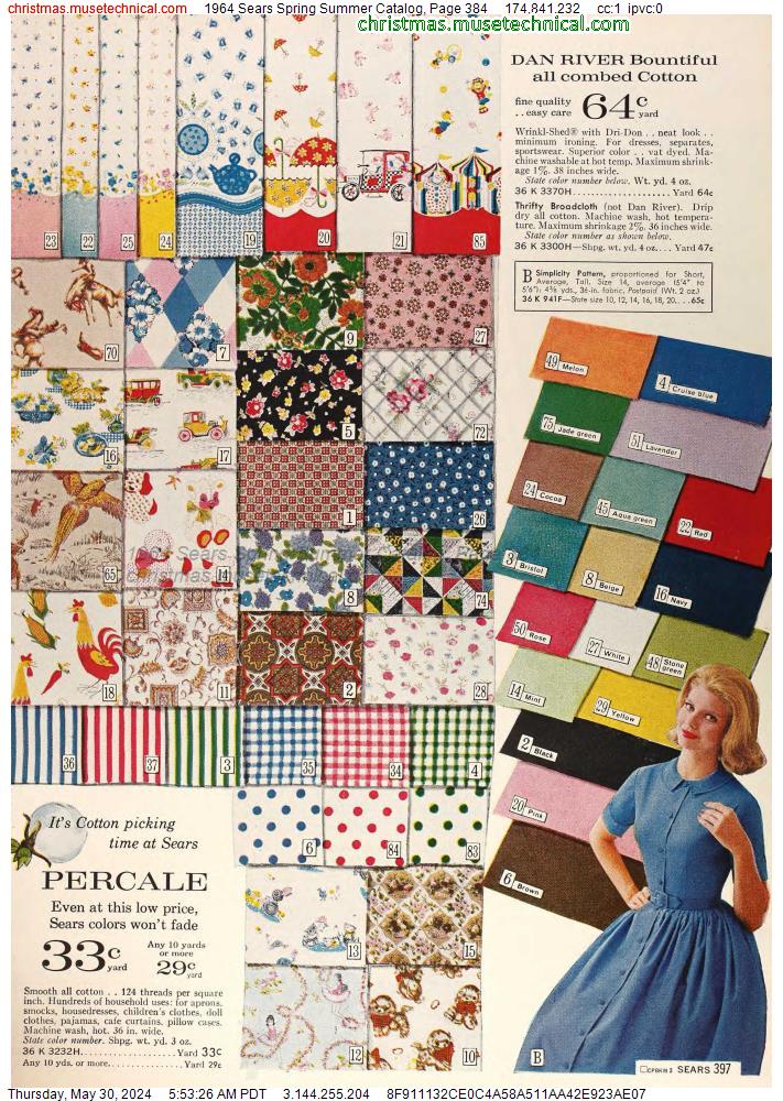 1964 Sears Spring Summer Catalog, Page 384