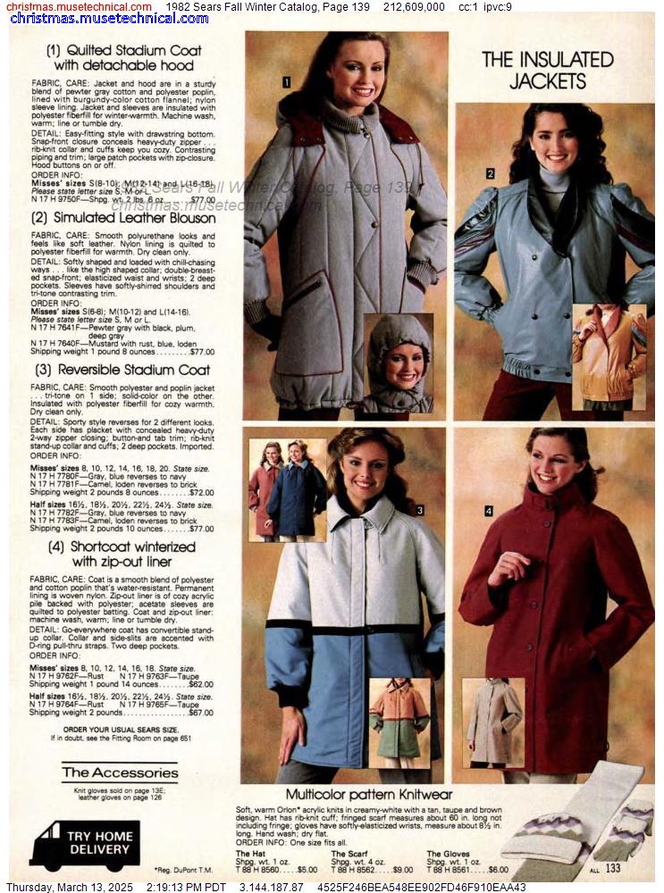 1982 Sears Fall Winter Catalog, Page 139