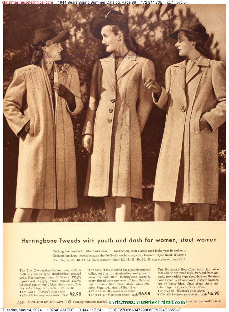 1944 Sears Spring Summer Catalog, Page 86