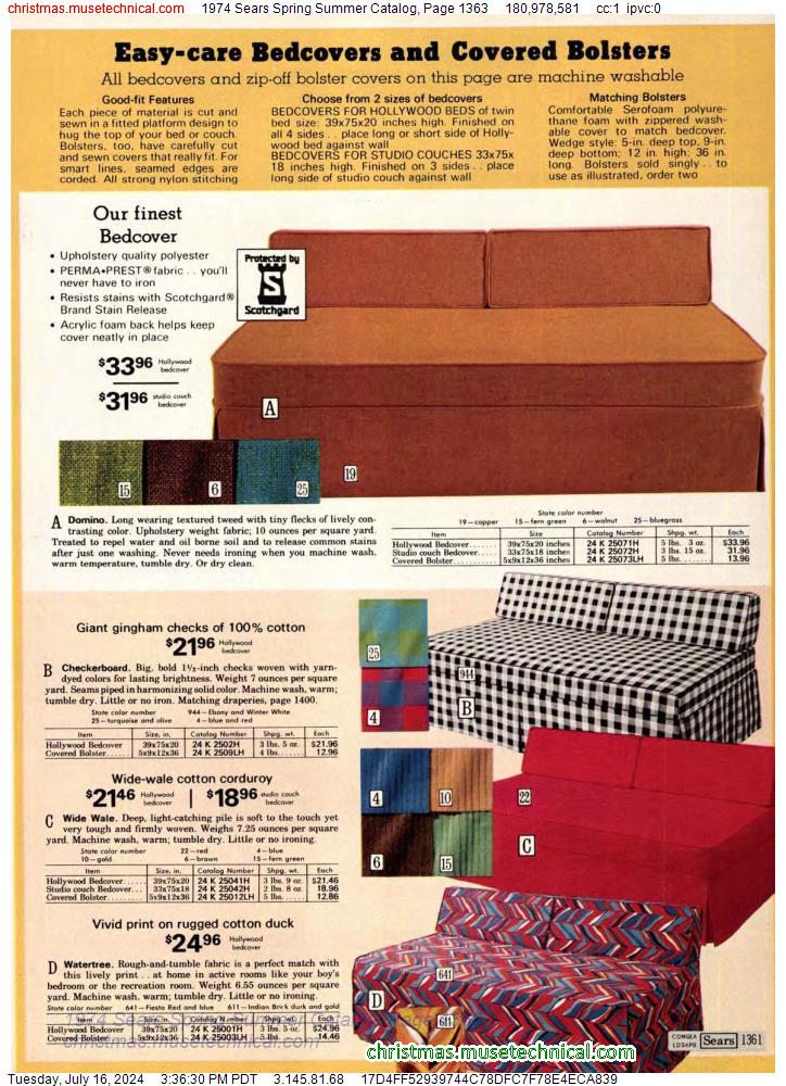 1974 Sears Spring Summer Catalog, Page 1363