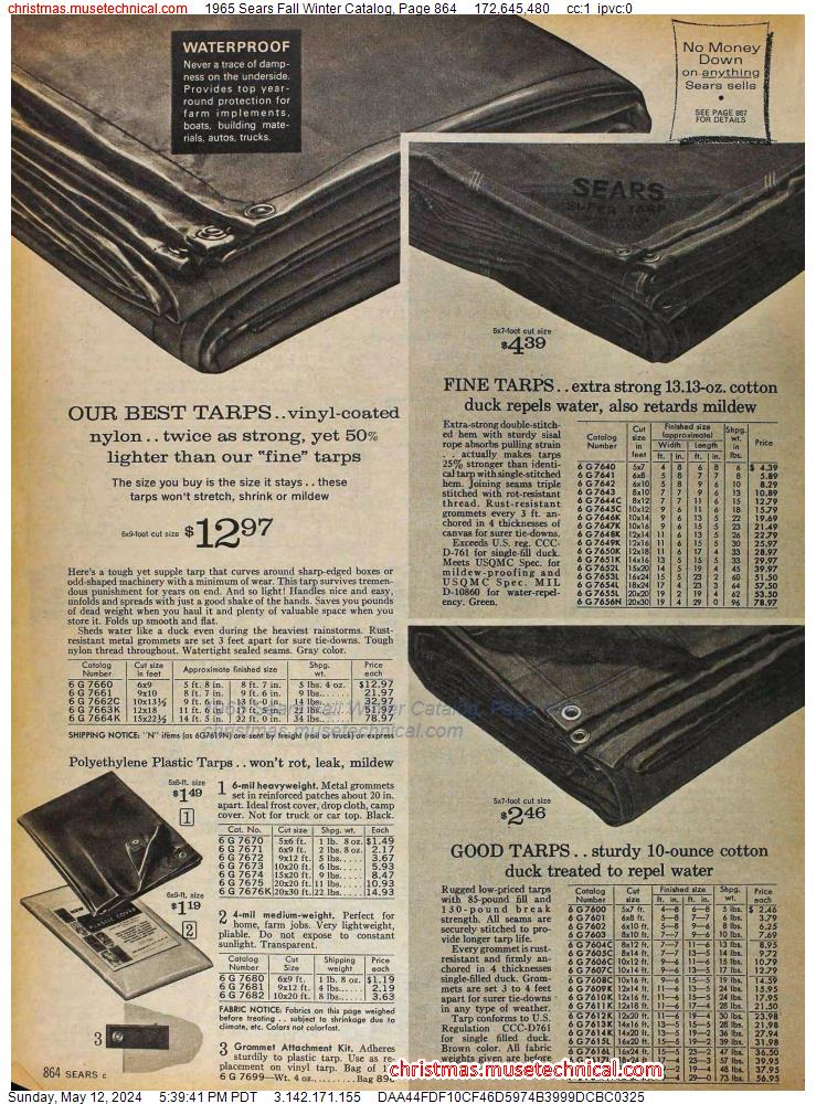1965 Sears Fall Winter Catalog, Page 864