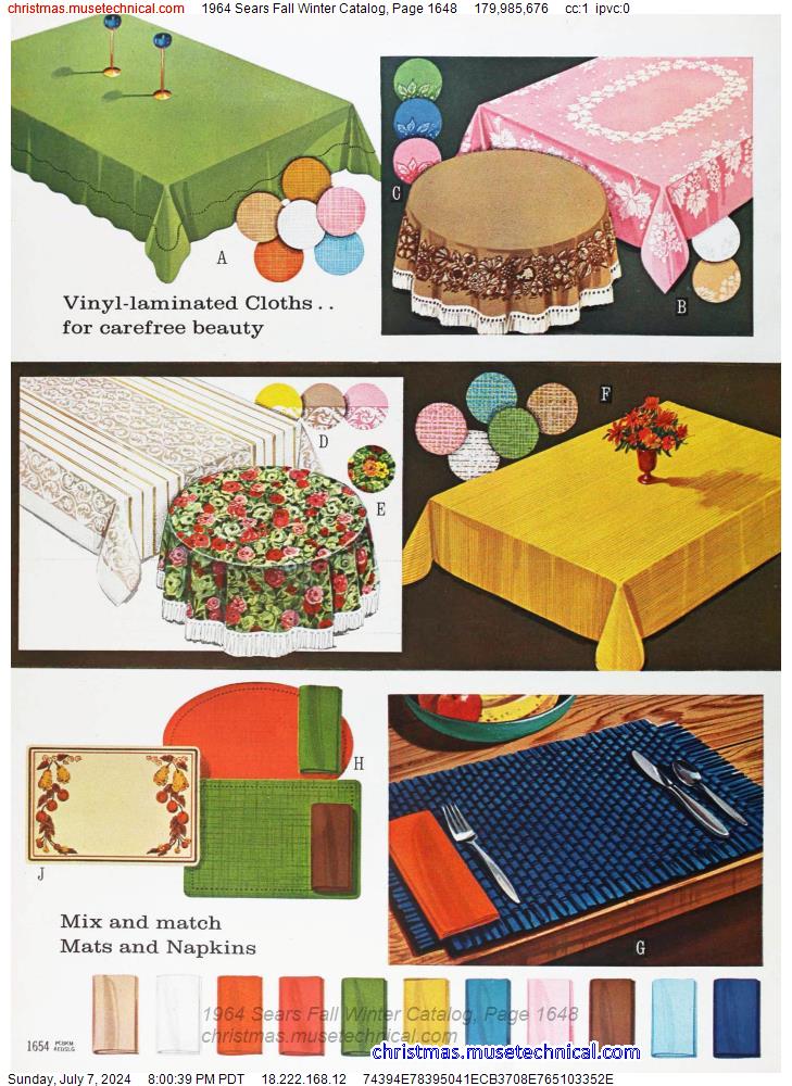 1964 Sears Fall Winter Catalog, Page 1648