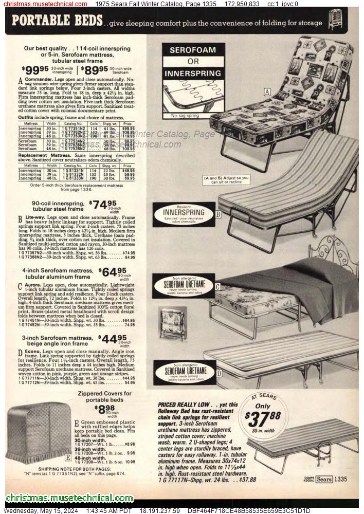 1975 Sears Fall Winter Catalog, Page 1335