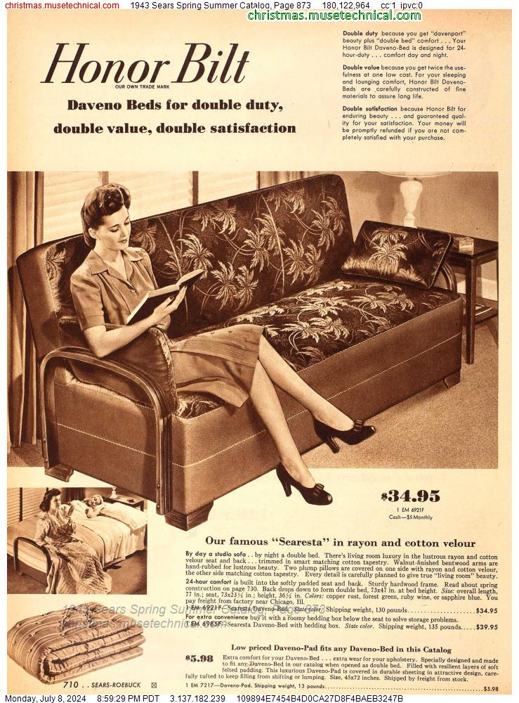 1943 Sears Spring Summer Catalog, Page 873