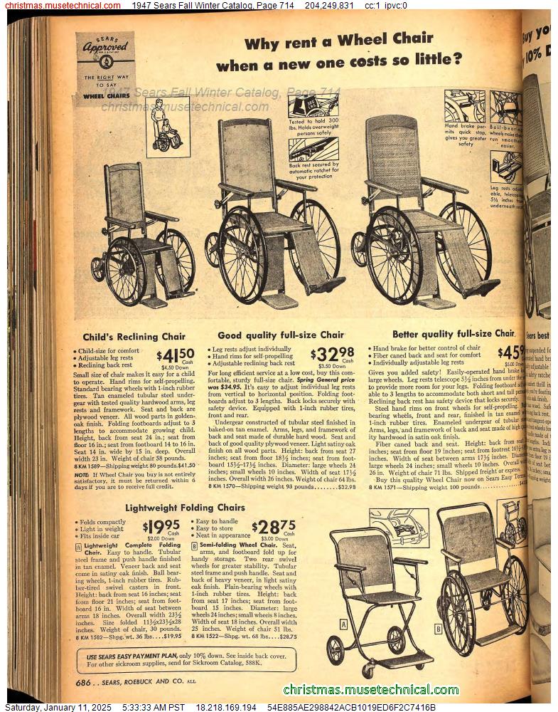 1947 Sears Fall Winter Catalog, Page 714