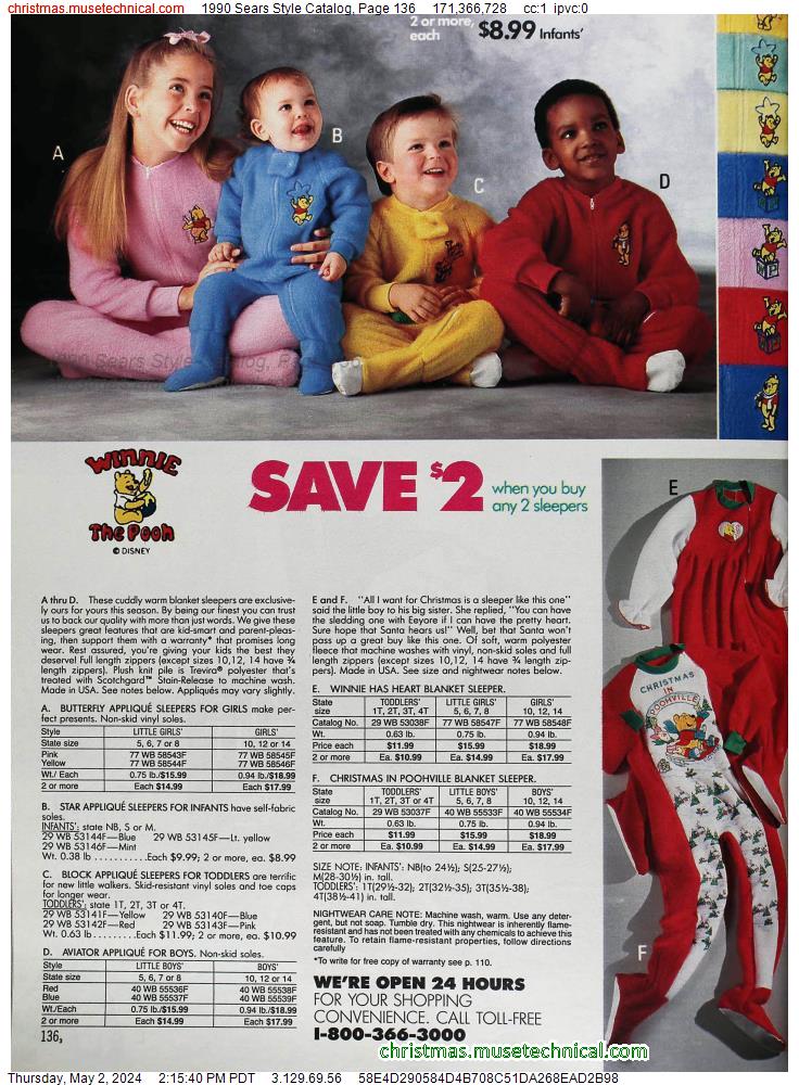1990 Sears Style Catalog, Page 136
