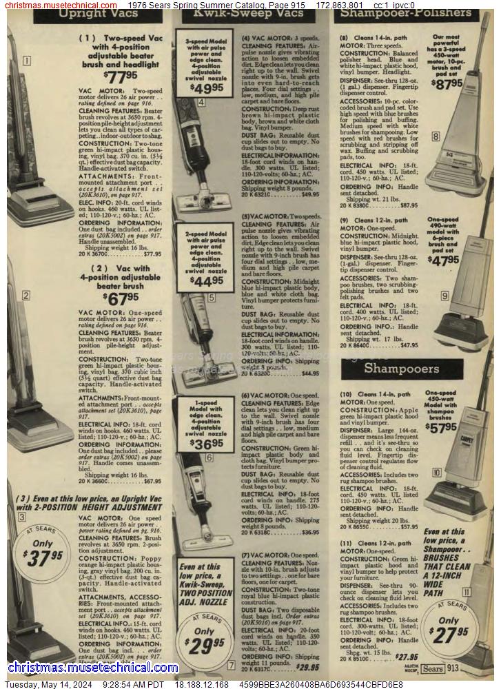 1976 Sears Spring Summer Catalog, Page 915