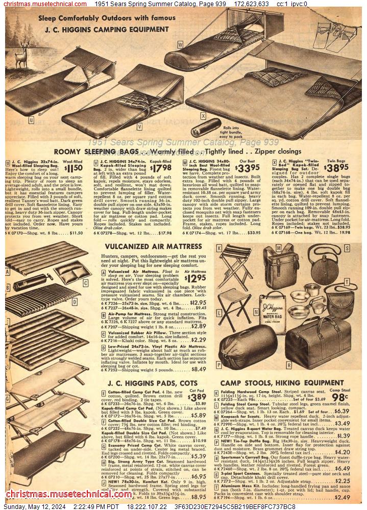 1951 Sears Spring Summer Catalog, Page 939