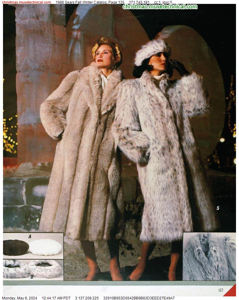 1986 Sears Fall Winter Catalog, Page 135
