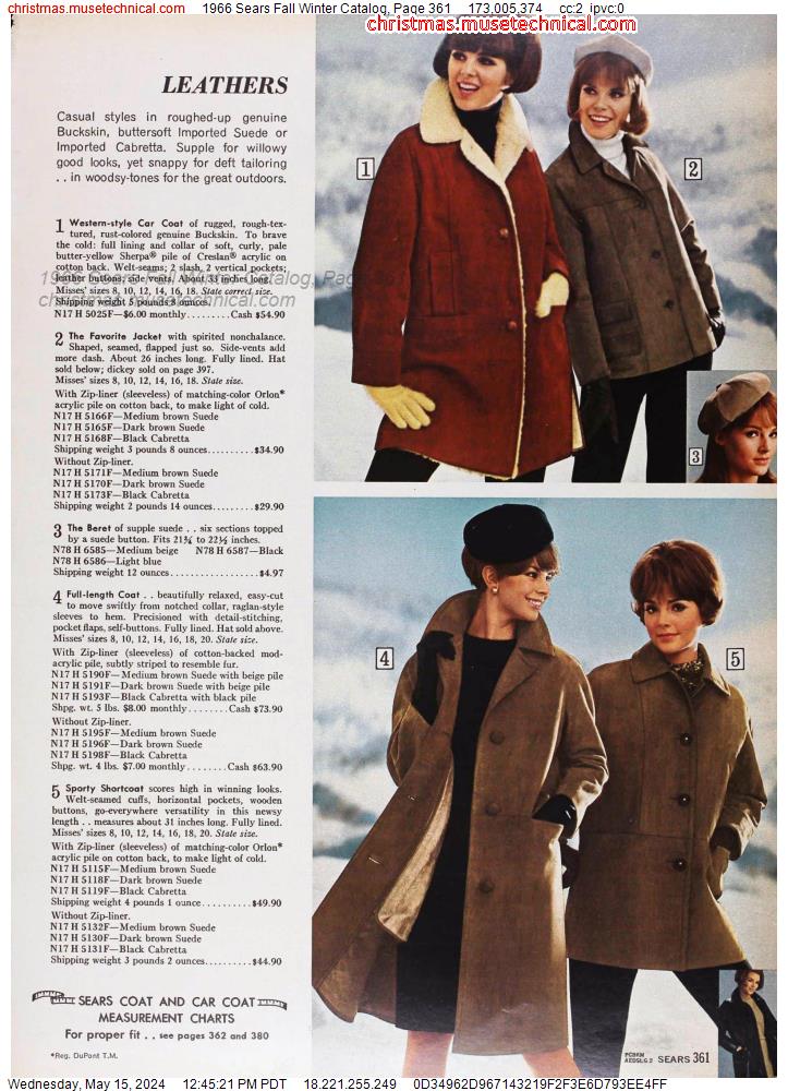 1966 Sears Fall Winter Catalog, Page 361