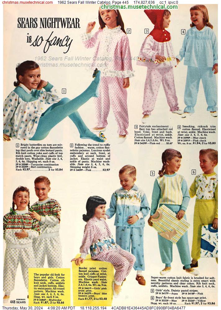 1962 Sears Fall Winter Catalog, Page 445