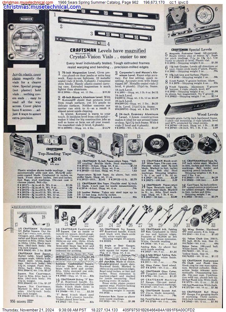 1966 Sears Spring Summer Catalog, Page 962