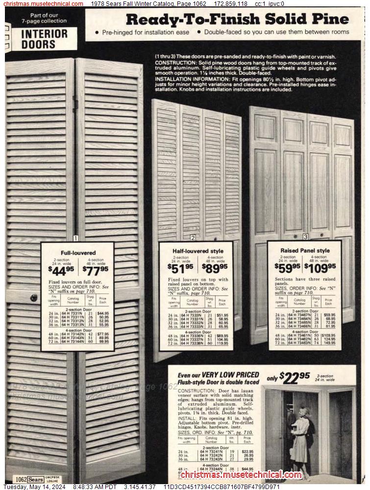 1978 Sears Fall Winter Catalog, Page 1062