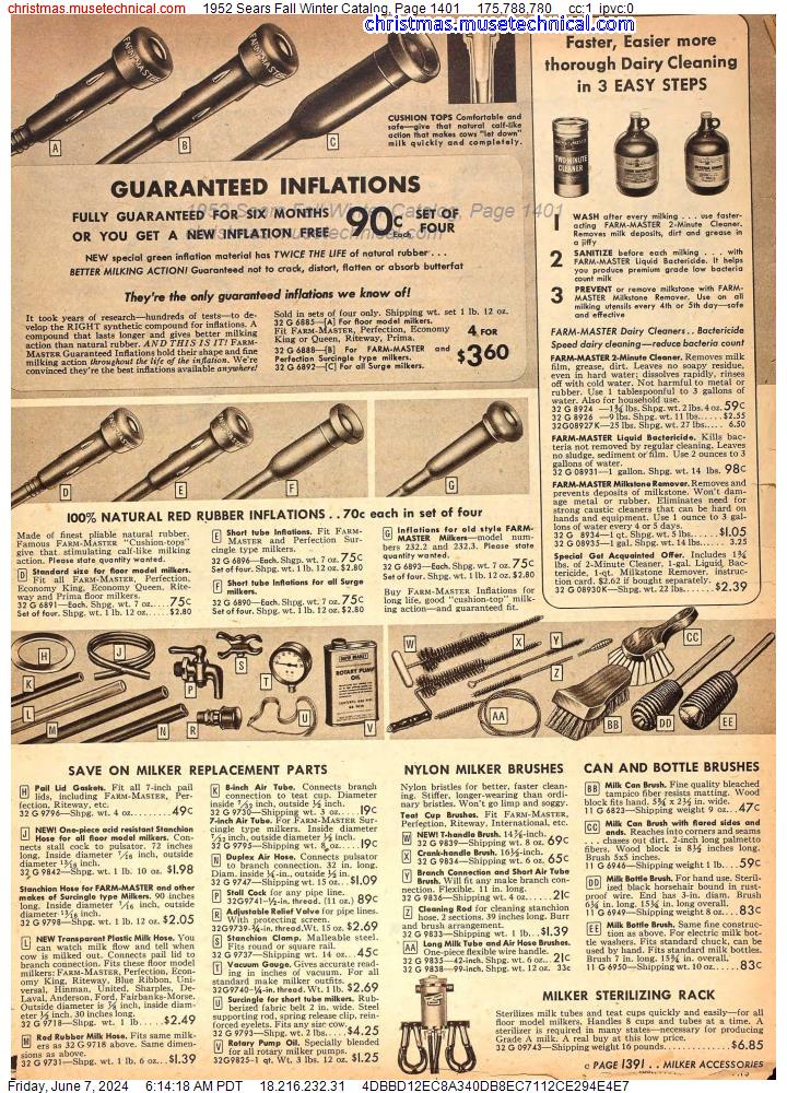 1952 Sears Fall Winter Catalog, Page 1401