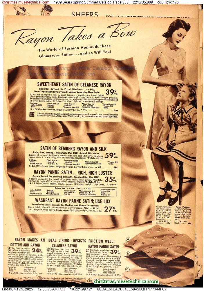 1939 Sears Spring Summer Catalog, Page 385