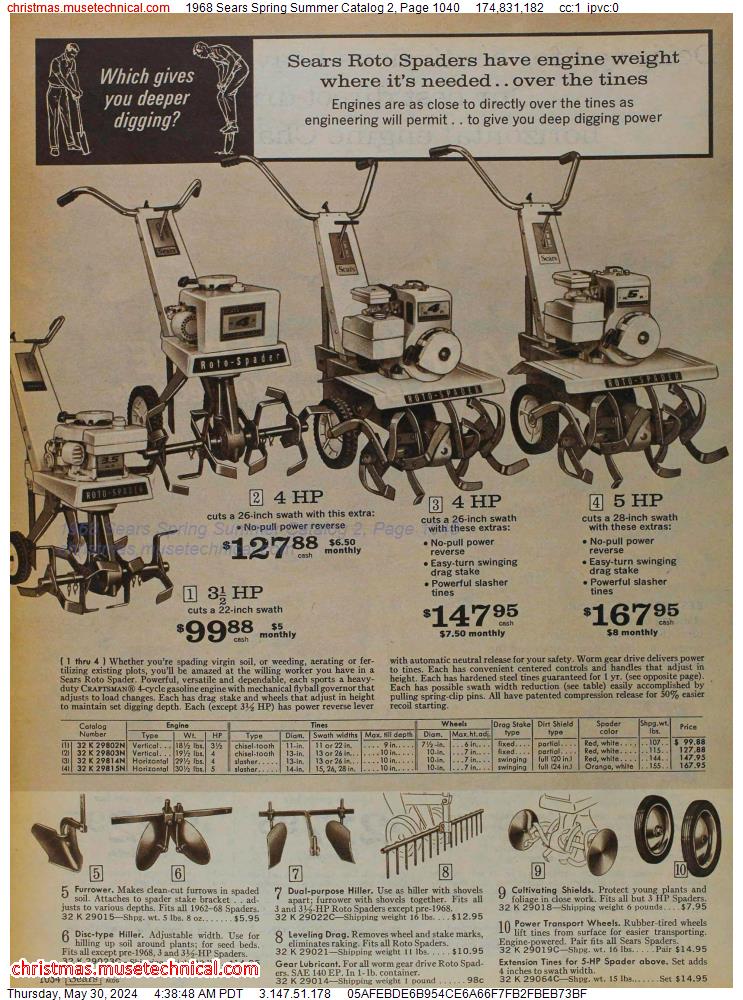 1968 Sears Spring Summer Catalog 2, Page 1040