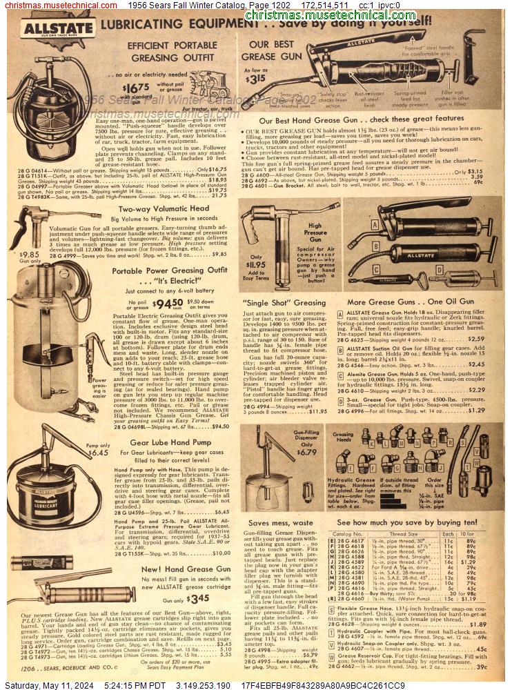 1956 Sears Fall Winter Catalog, Page 1202