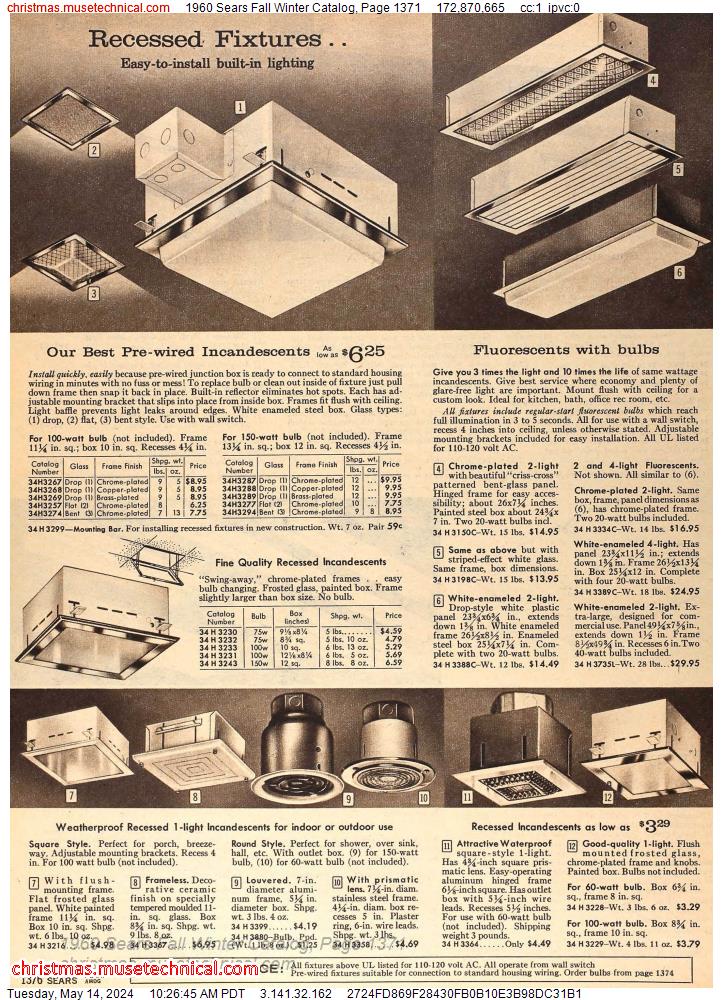 1960 Sears Fall Winter Catalog, Page 1371