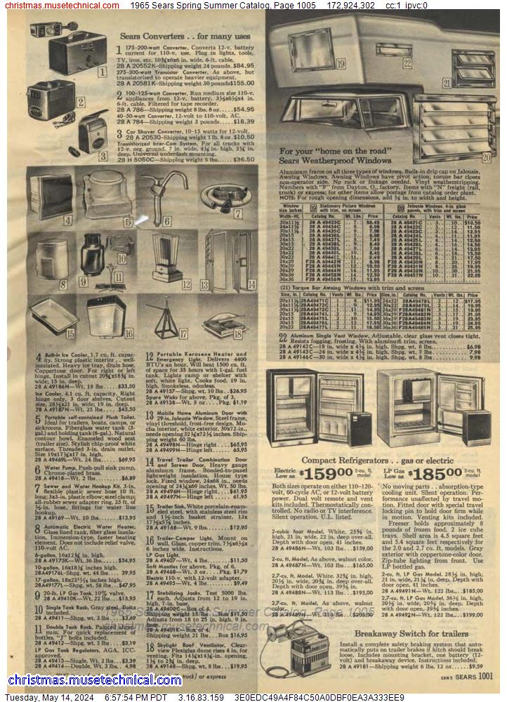 1965 Sears Spring Summer Catalog, Page 1005