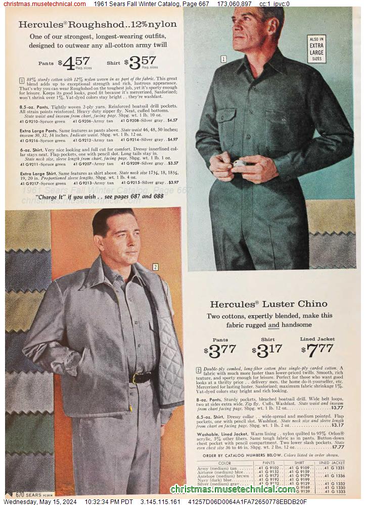 1961 Sears Fall Winter Catalog, Page 667