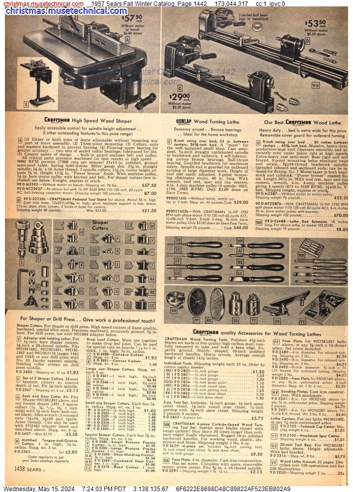 1957 Sears Fall Winter Catalog, Page 1442