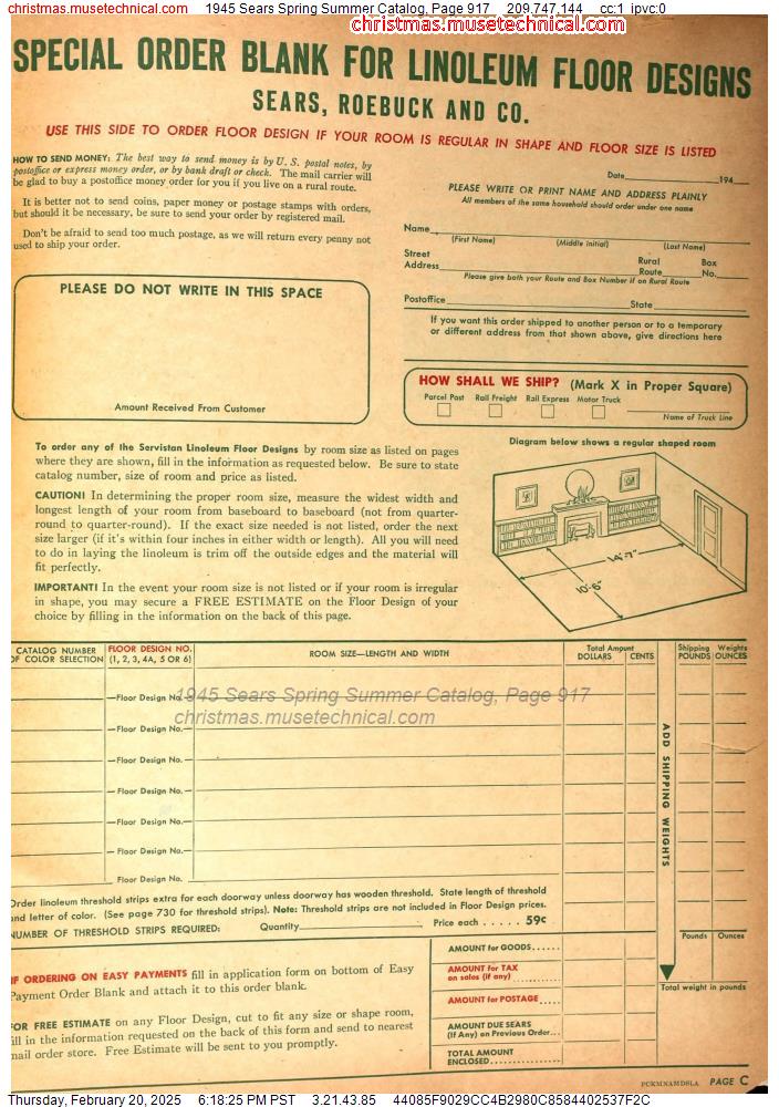 1945 Sears Spring Summer Catalog, Page 917