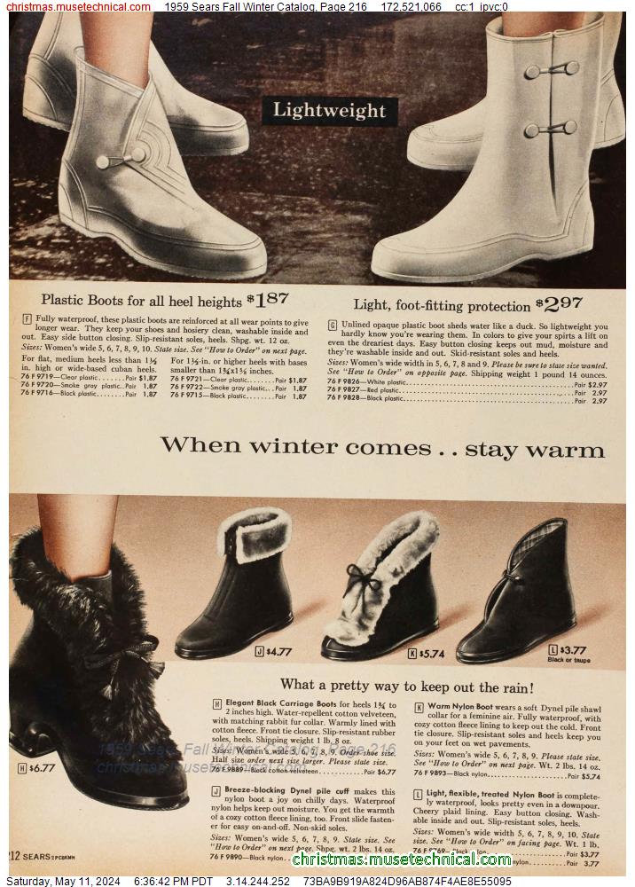 1959 Sears Fall Winter Catalog, Page 216