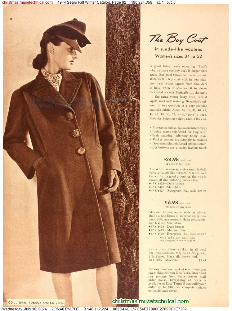 1944 Sears Fall Winter Catalog, Page 82