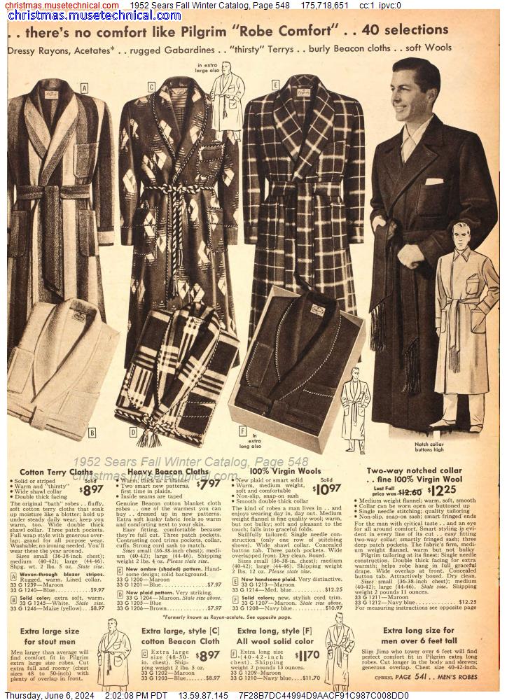 1952 Sears Fall Winter Catalog, Page 548