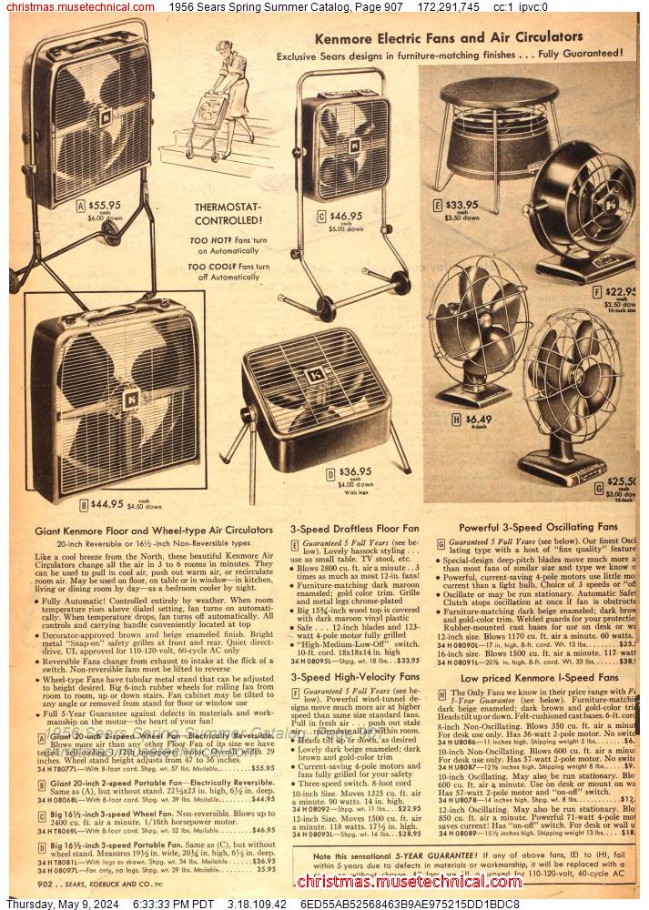 1956 Sears Spring Summer Catalog, Page 907
