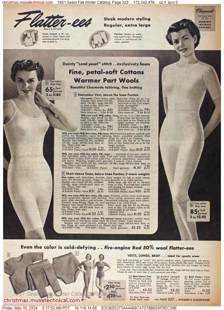 1951 Sears Fall Winter Catalog, Page 323