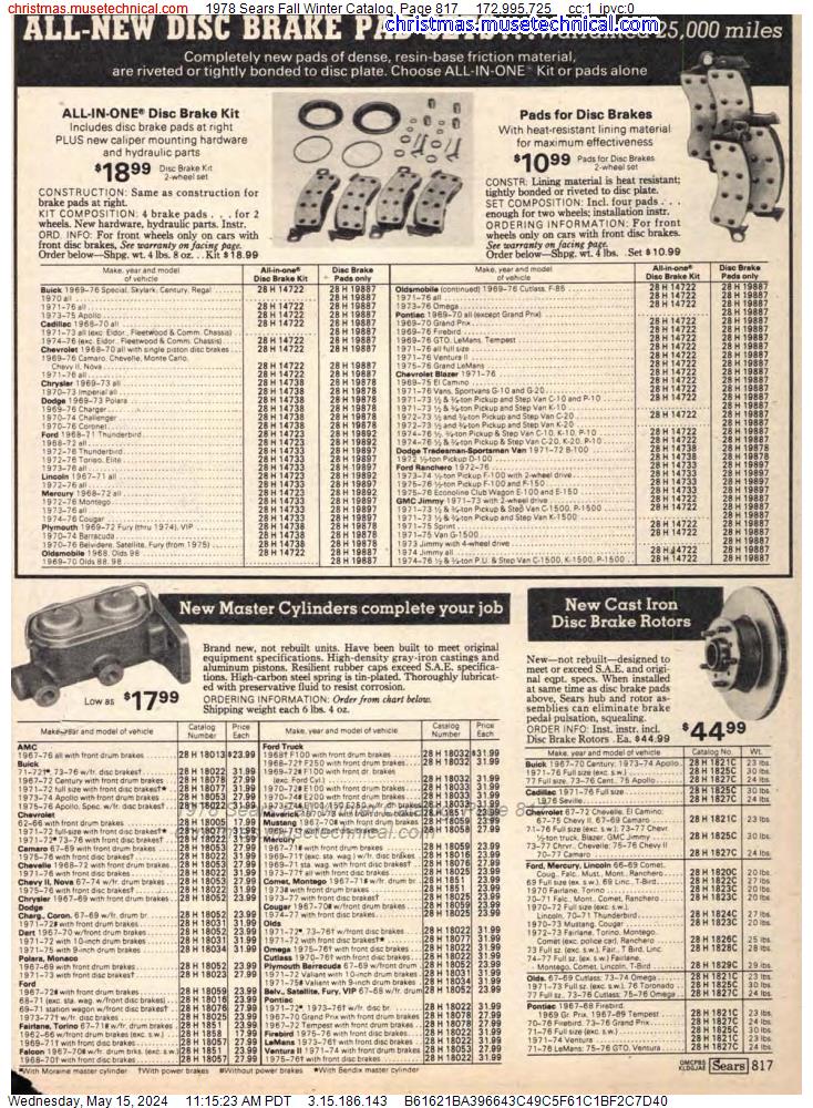1978 Sears Fall Winter Catalog, Page 817