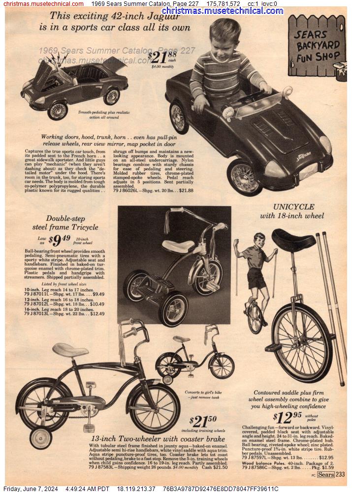 1969 Sears Summer Catalog, Page 227