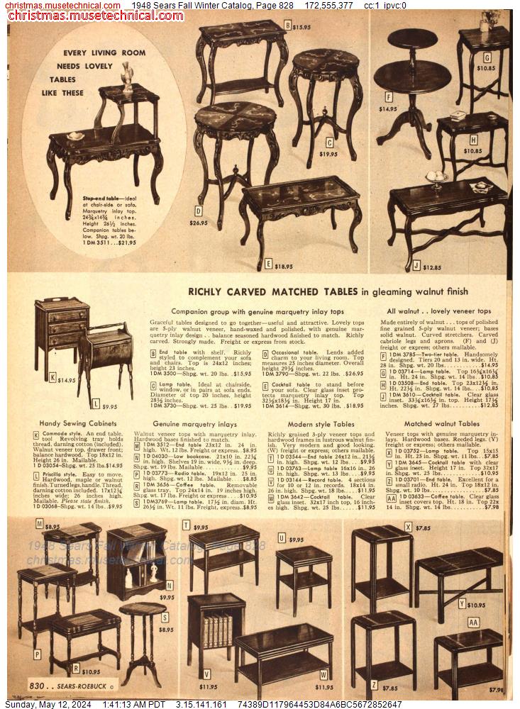 1948 Sears Fall Winter Catalog, Page 828