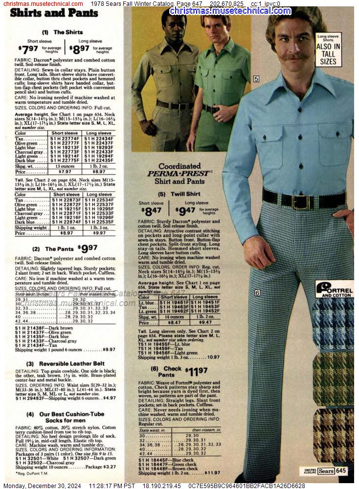 1978 Sears Fall Winter Catalog, Page 647